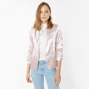 NWT Generation Love mauve pink shimmer satin blazer with ruched sleeves, S or M